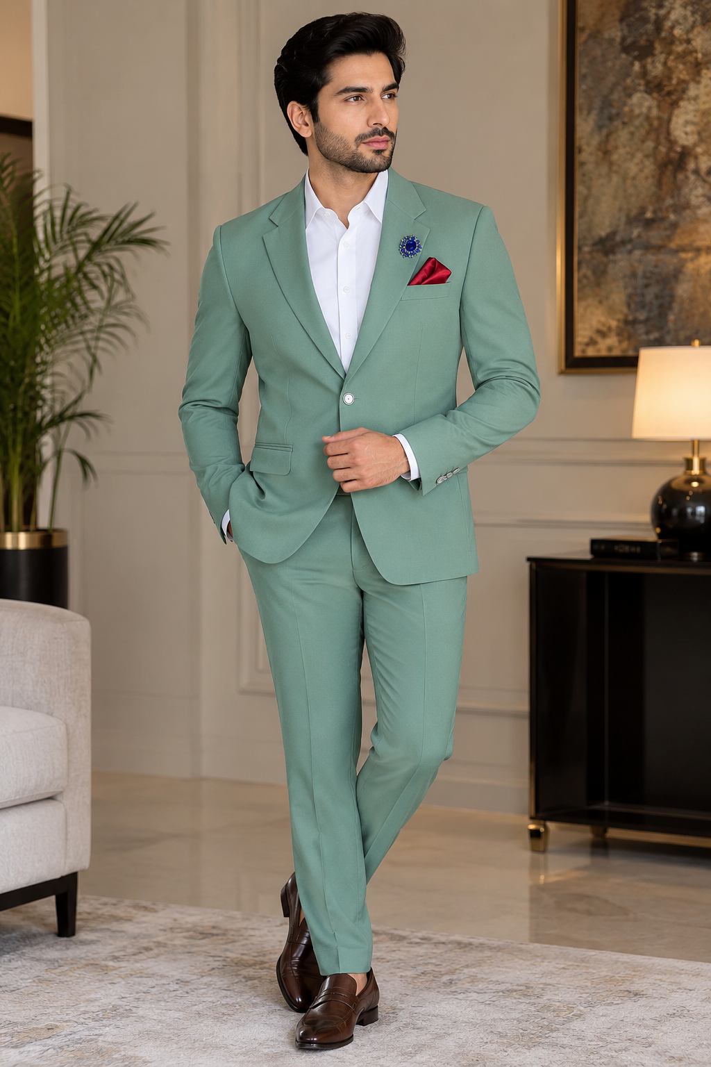 Sage Green 2-Piece Suit