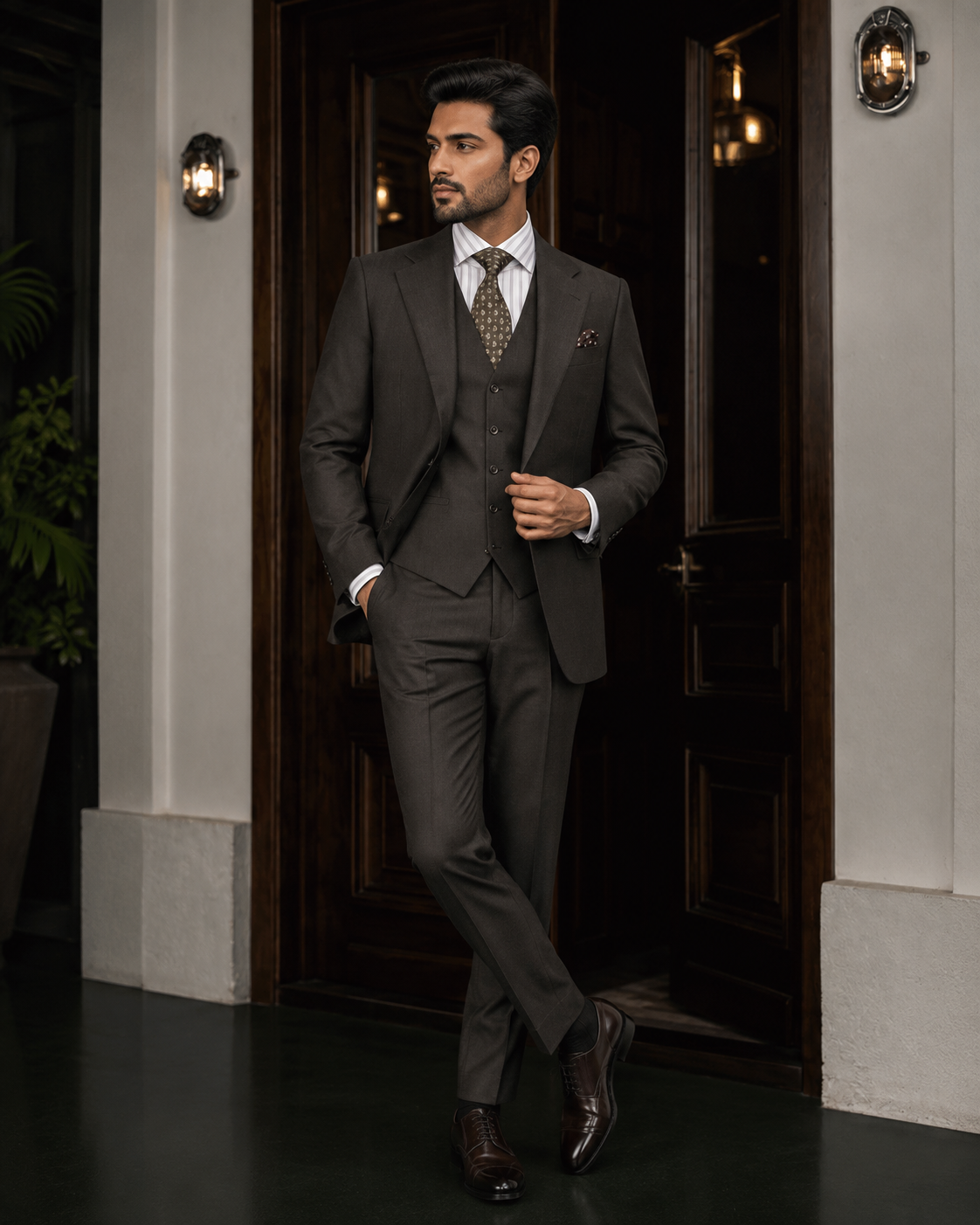 Dark Brown 3-Piece Suit