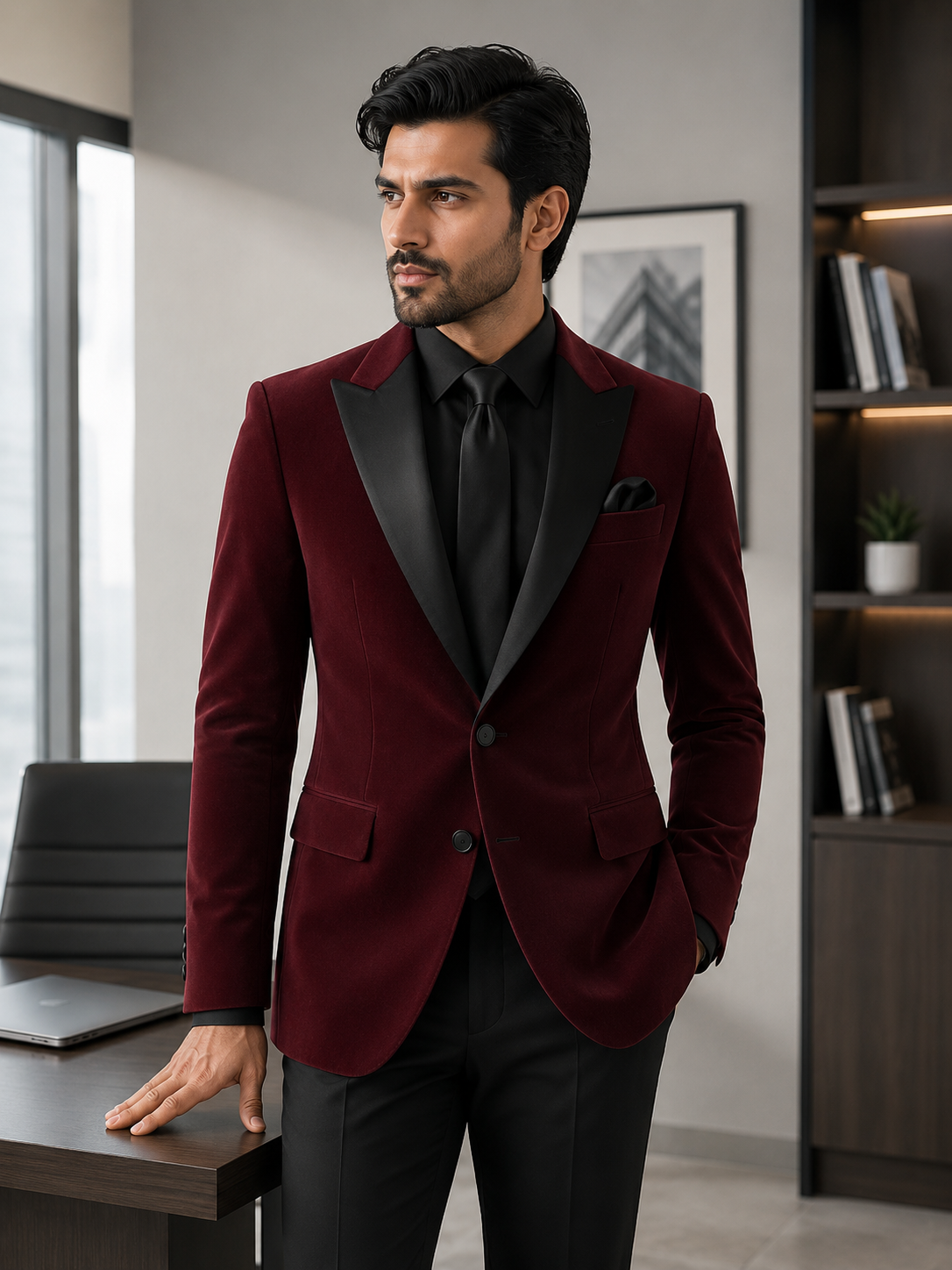 Burgundy Velvet Tuxedo