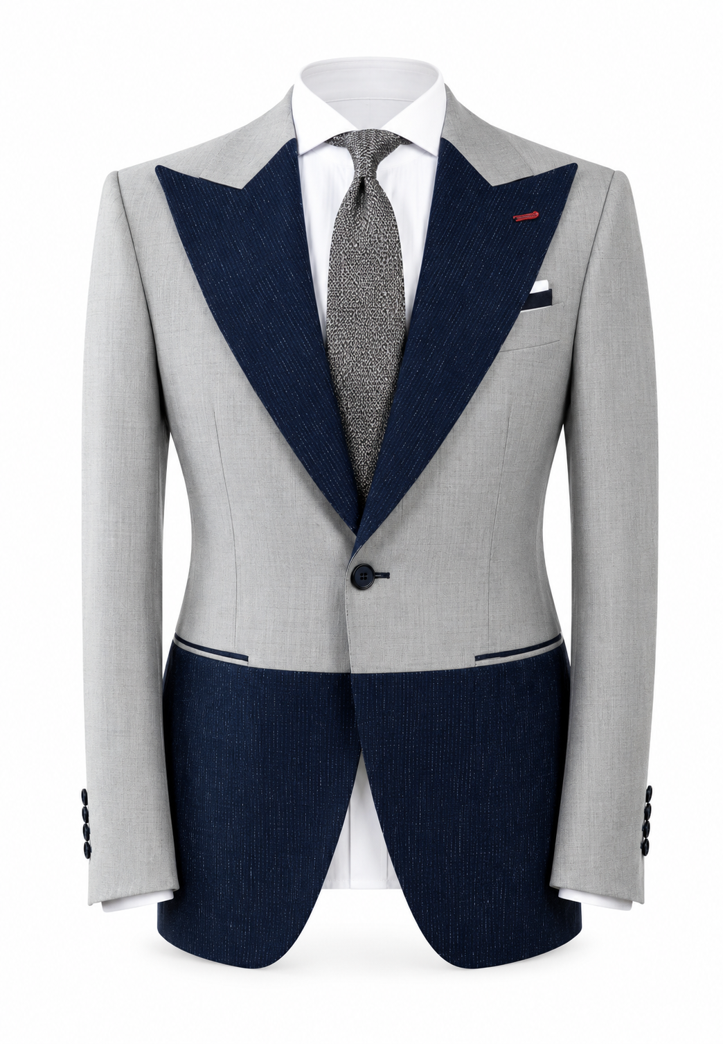 Light Grey & Navy Blue 2-Piece Suit