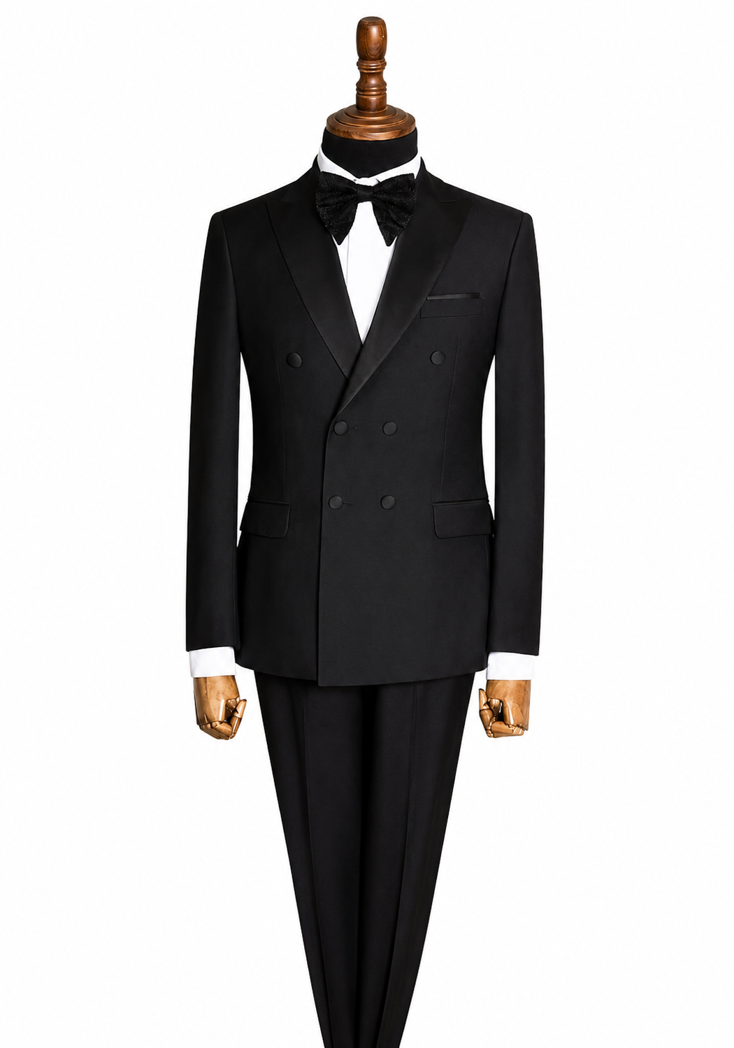 Navy Blue 3-Piece Tuxedo with Satin Shawl Lapels