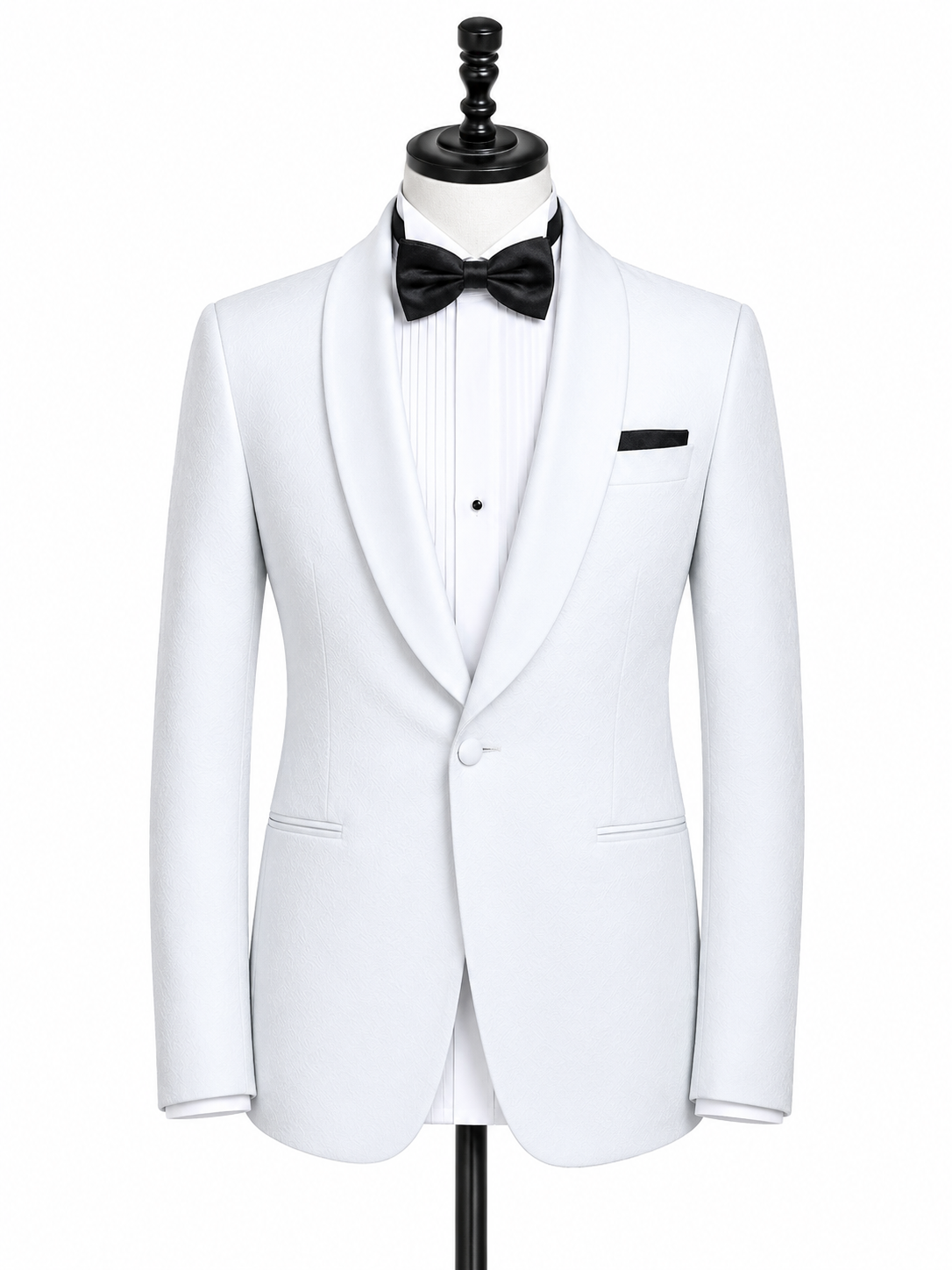 White Tuxedo with Satin Shawl Lapels
