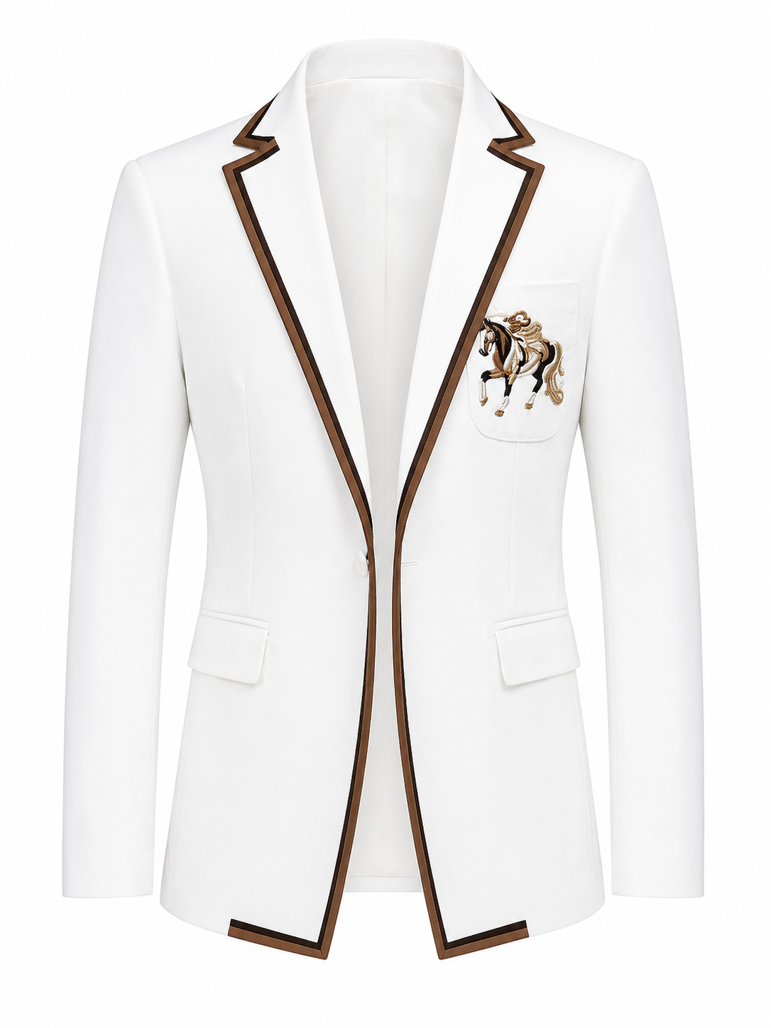 DePrestige Premium White Horse Embroidered Blazer