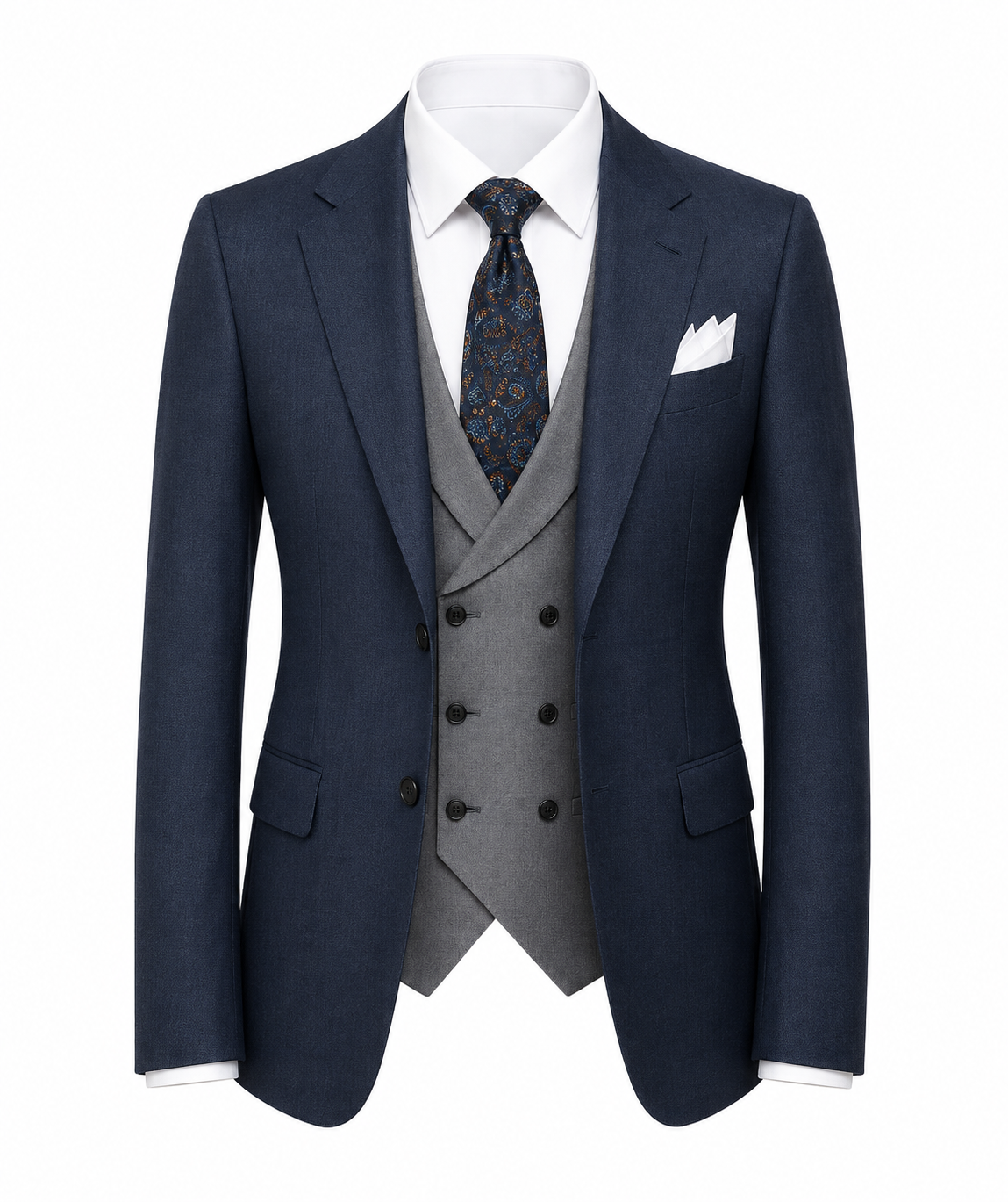 DePrestige Premium Navy Blue 3-Piece Suit