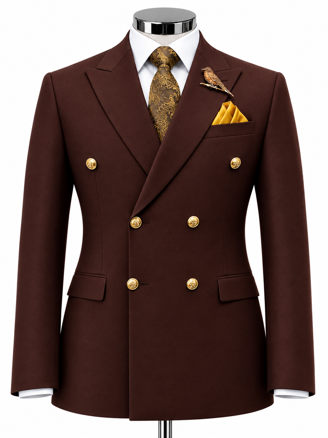 Chocolate Brown Double-Breasted Suit