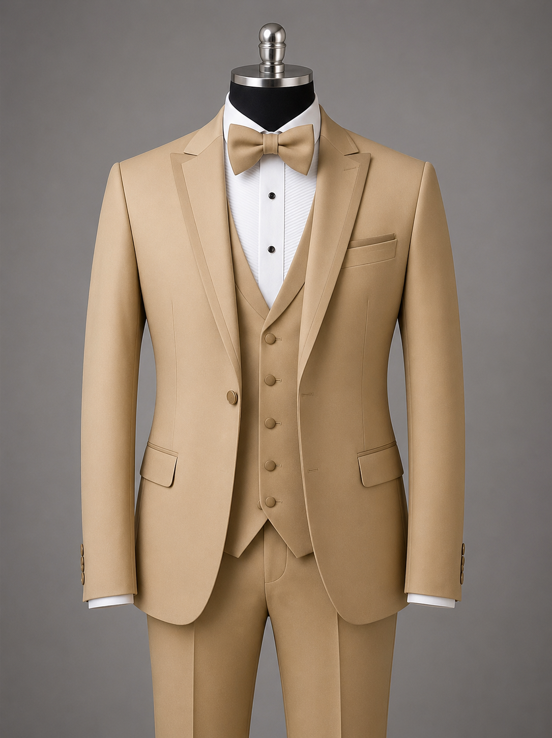 Classic Beige Royal 3-Piece Tuxedo Suit