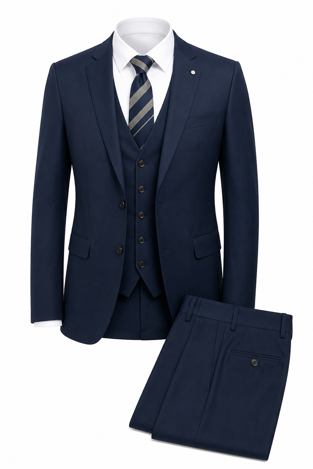 Premium Navy Blue 3-Piece Suit for Men