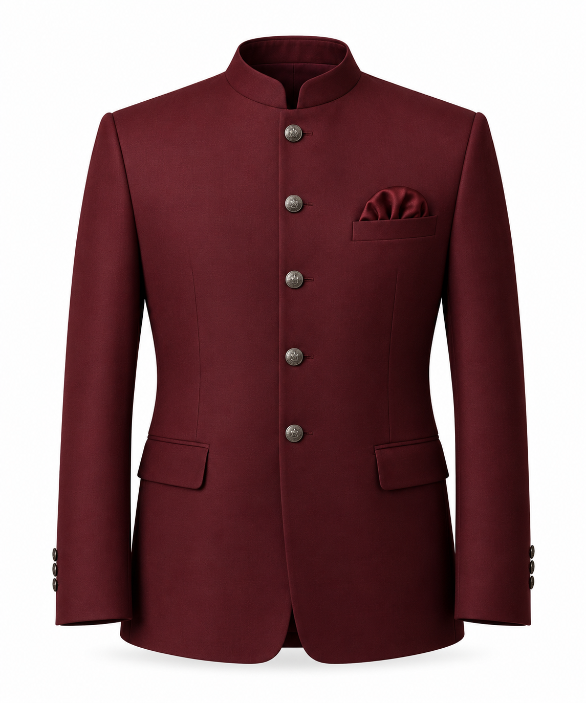 Men’s Burgundy Classic Bandhgala Jacket