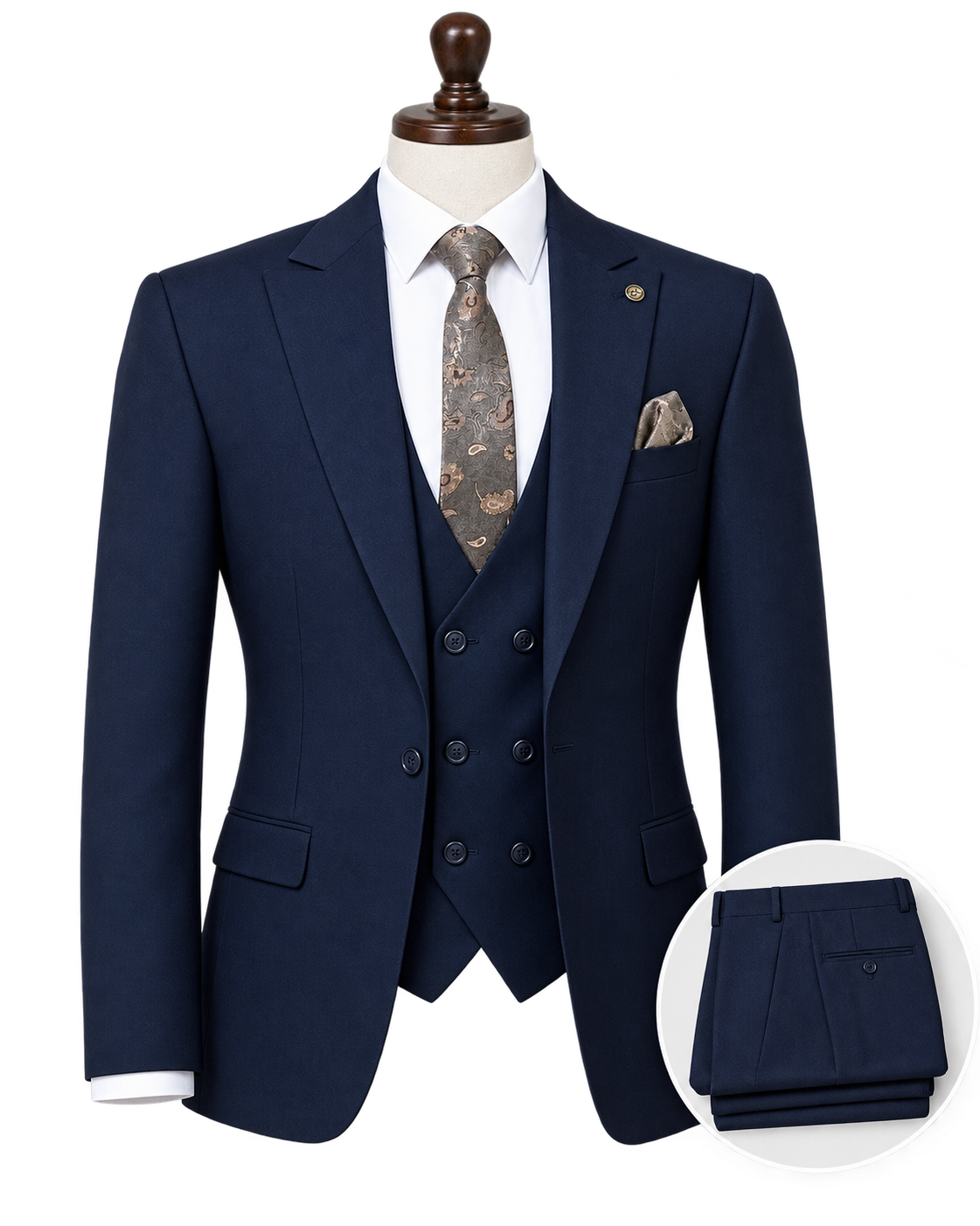 Men’s Navy Blue 3-Piece Formal Suit