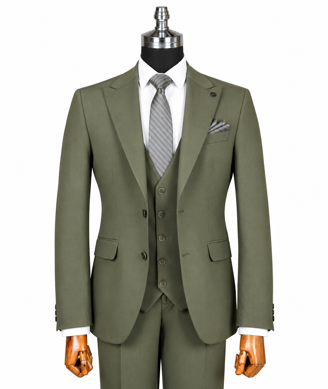 Olive Green 3-Piece Suit