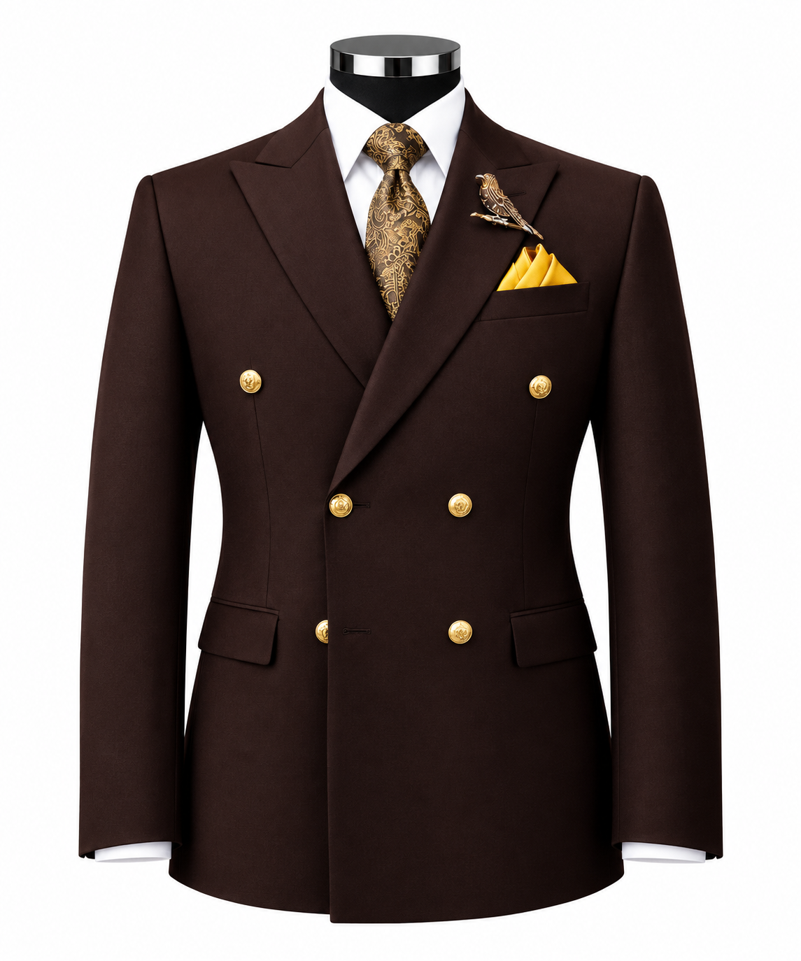 Chocolate Brown Double-Breasted Luxury Suit