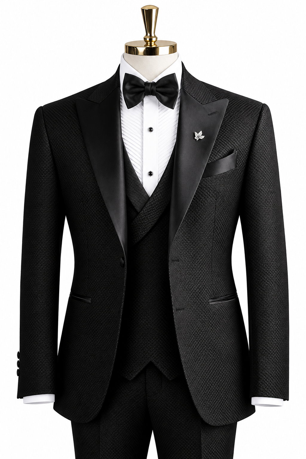 Classic Black Textured Tuxedo